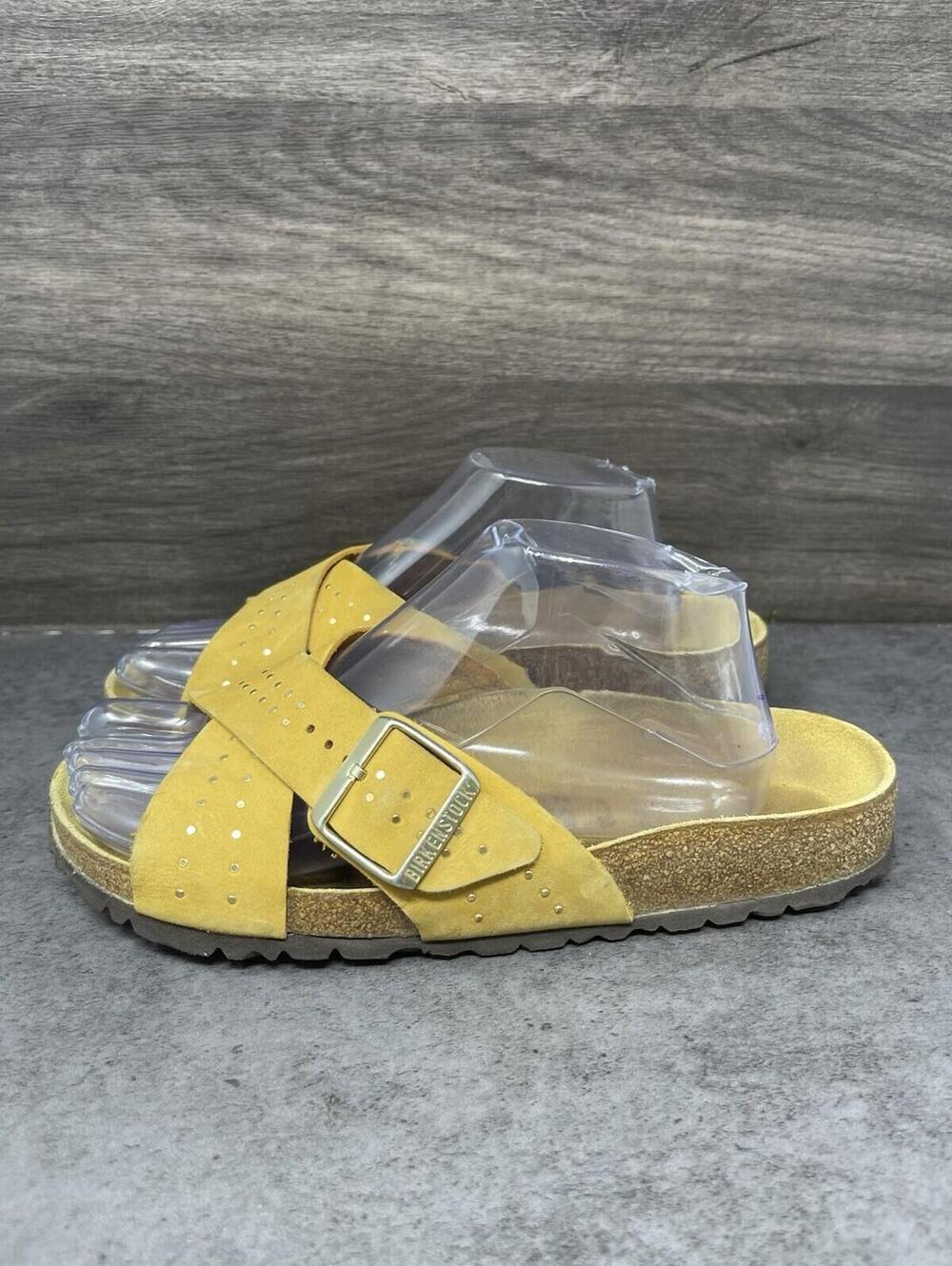 Birkenstock Siena Sandals Womens Size 8 (39) Yellow Ochre Strap Slide